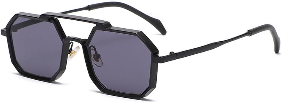 

Панк-солнцезащитные очки для мужчин, металлические, в стиле стимпанк, женские, в маленькой оправе, очки для вождения, винтажные, с защитой от УФ-излучения UV400 TKKTLLT, Black-black