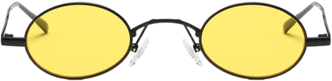 

Солнцезащитные очки с защитой от УФ-излучения UV400 | Маленькая овальная металлическая оправа, цветные линзы | Для женщин и мужчин, для занятий спортом на открытом воздухе и вождения DSVIGF, Yellow