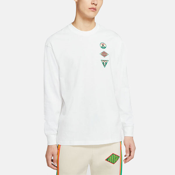 Толстовка Air Jordan Sport Dna Logo Casual Sports Round Neck Pullover White, белый — фото 3