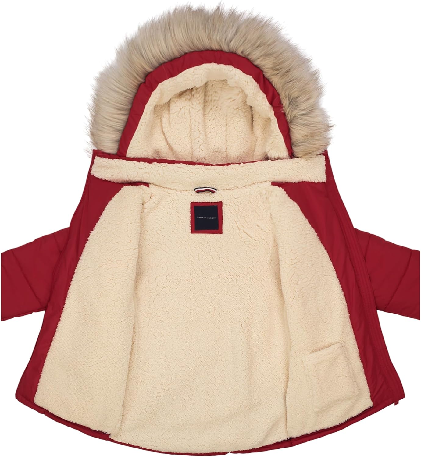 Длинная куртка Tommy Hilfiger для девочек с подкладкой из флиса, Anorak Chili Pepper — фото 4