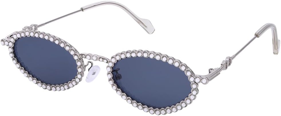 

Солнцезащитные очки Wooeo Crystal с кристаллами и стразами, модель «кошачий глаз», для женщин, большие солнцезащитные очки с бриллиантами и кристаллами, винтажные мужские солнцезащитные очки для вечеринок со стразами Woeoe, Silver