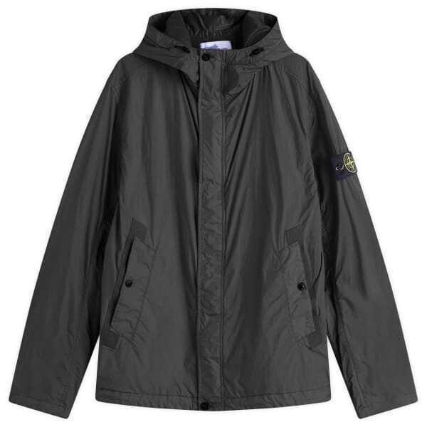 

Куртка с капюшоном из жатого репса Stone Island, черный