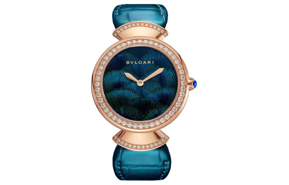 

BVLGARI Divas’ Dream наручные часы кварцевый механизм ремешок из крокодиловой кожи 33 мм зеленый циферблат женские часы