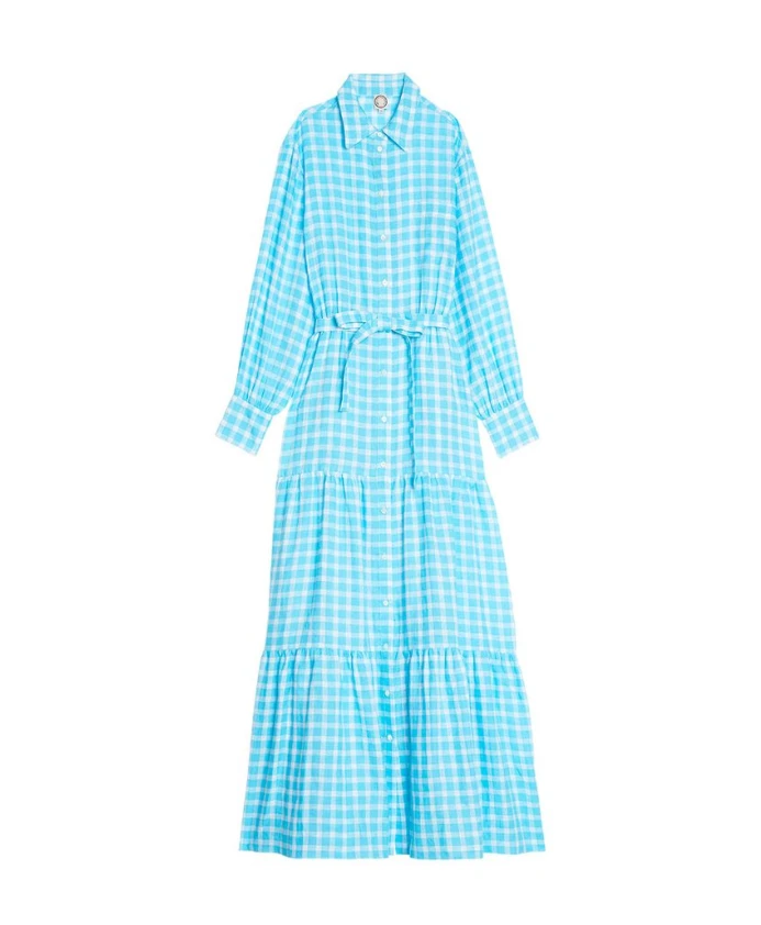 

Бирюзовое платье Lãna vichy Ines De La Fressange Paris, синий