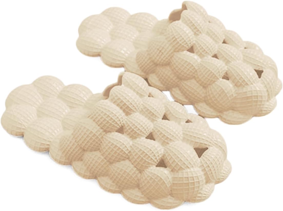 

Тапочки для ванной для женщин и мужчин, противоскользящие домашние шлепанцы, сандалии для душа, пляжа и бассейна Auxdiq, бежевый