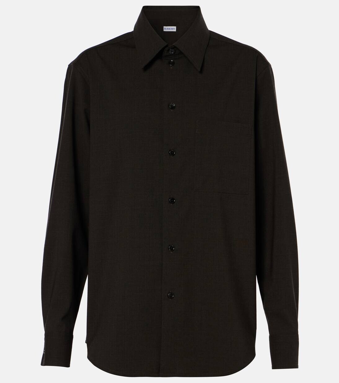 

Рубашка из смесовой шерсти Burberry, цвет snug melange