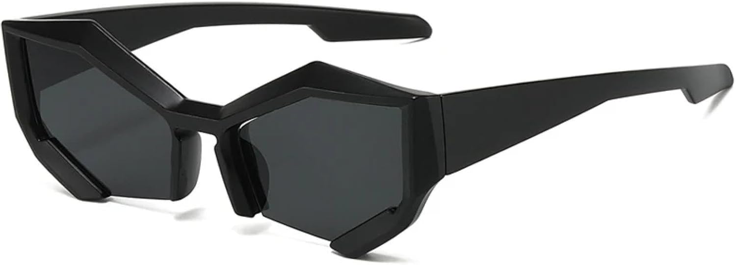 

Спортивные солнцезащитные очки «кошачий глаз» в полуободковой оправе для женщин и мужчин, роскошные панк-очки для женщин, маленькая оправа, солнцезащитные очки UV400 TKKTLLT, Black Gray