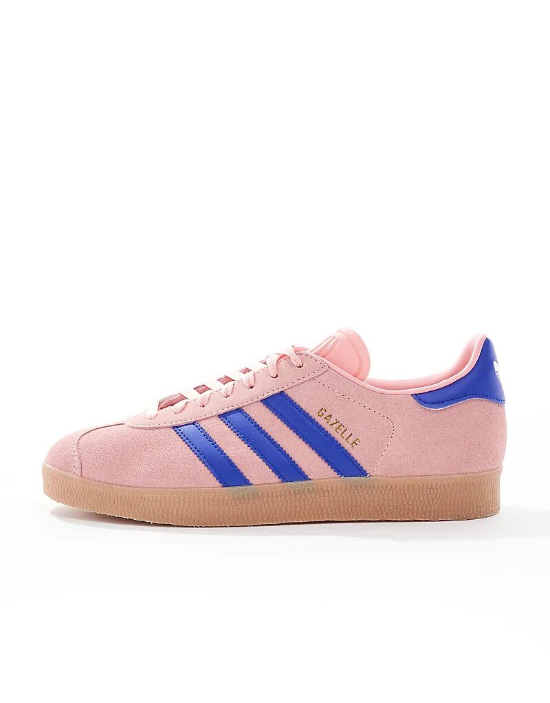 Кроссовки Gazelle розового и голубого цвета с резиновой подошвой adidas Originals — фото 2