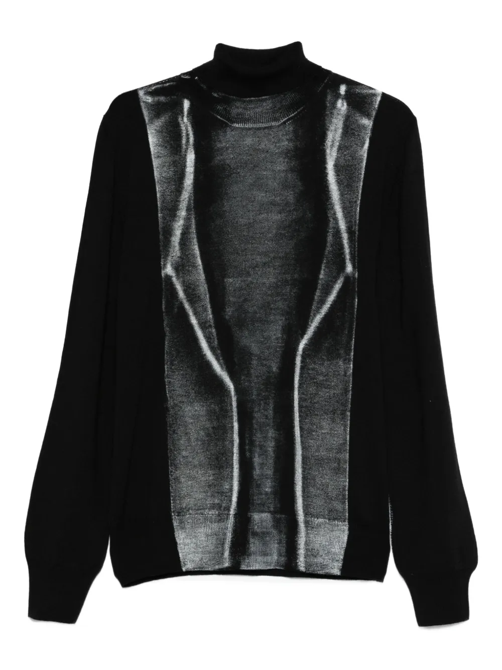 

Свитер с высоким воротом и вставками MM6 Maison Margiela, черный