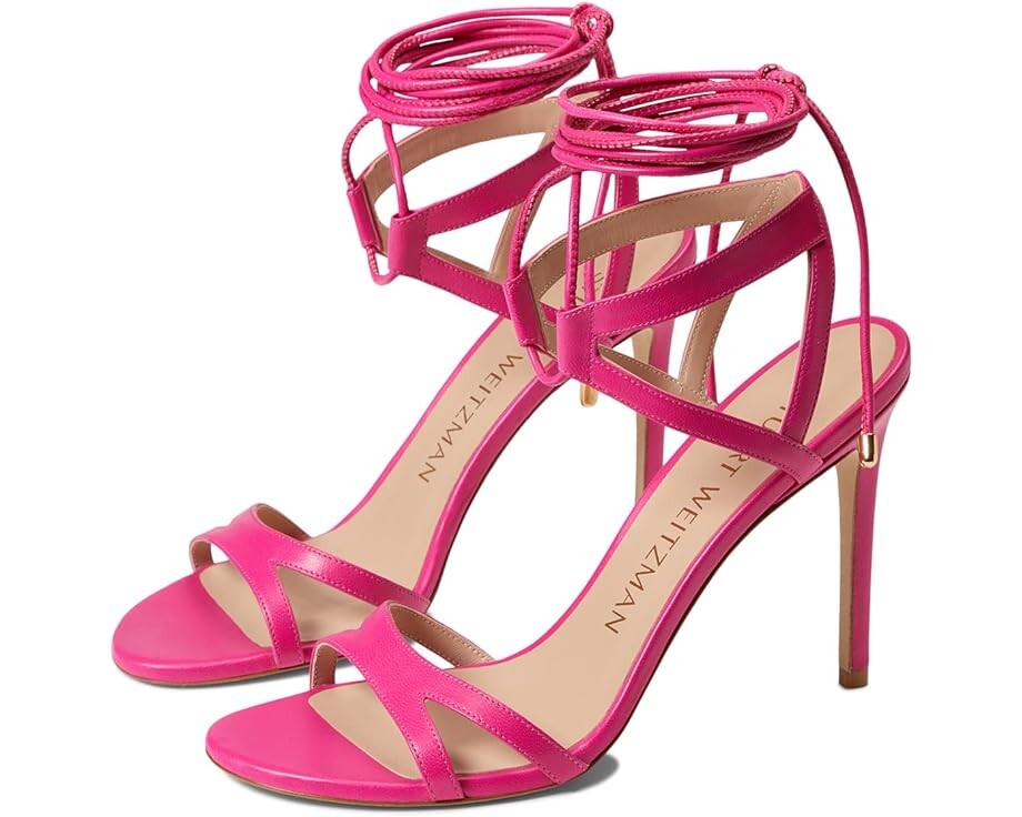 

Туфли Stuart Weitzman Soiree 100 Lace-Up, цвет Magenta