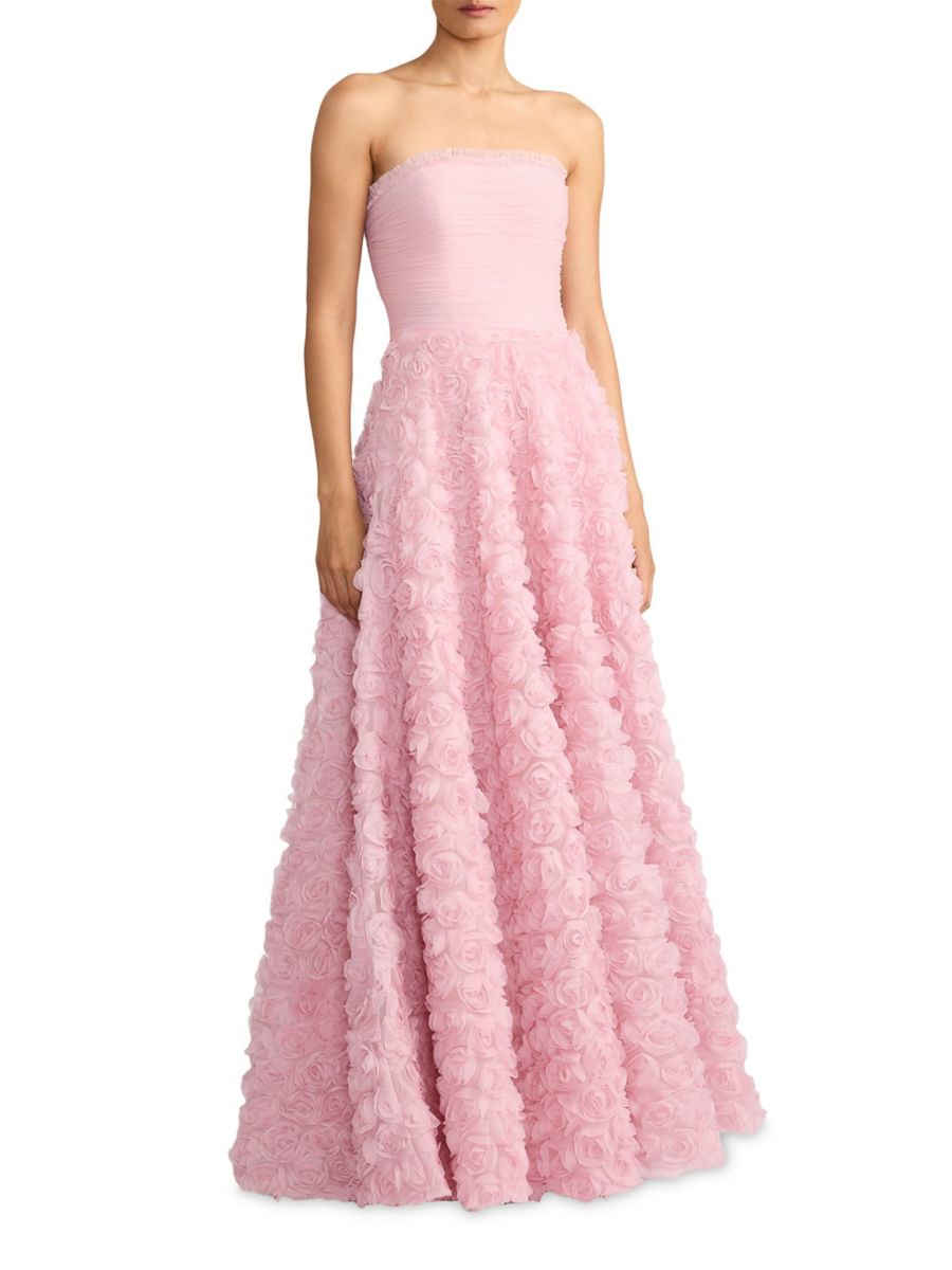 

Платье из тюля с аппликацией Роза от Wicked x Zac Posen Zac Posen, цвет Mystic
