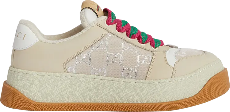 Женские кроссовки Gucci Screener, бежевый/светло-серый