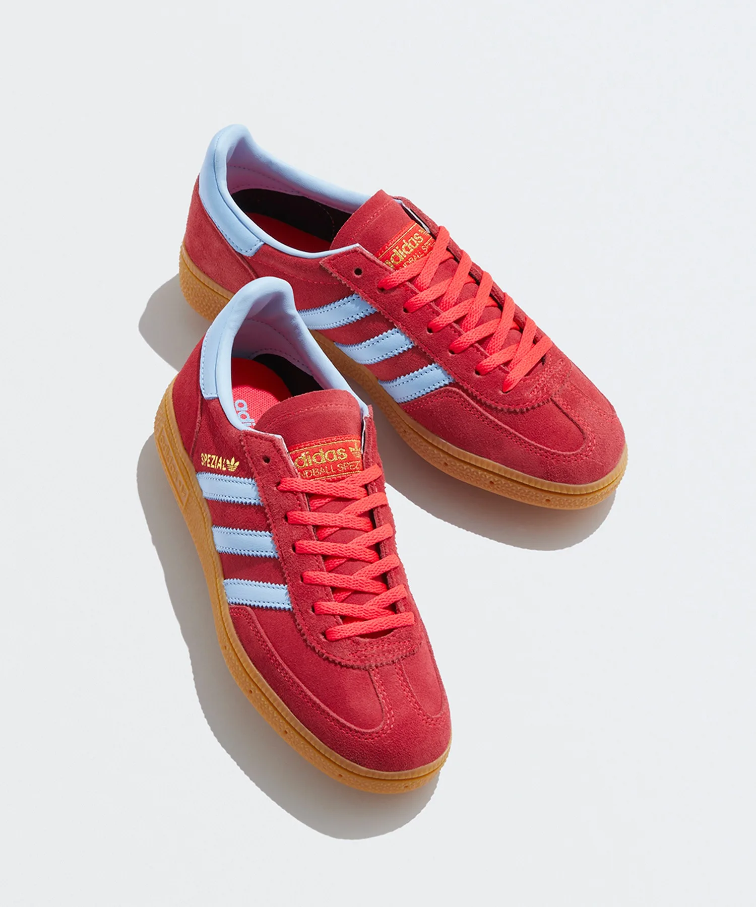 Кроссовки из кожи и замши Handball Spezial adidas Originals оранжевые — фото 3