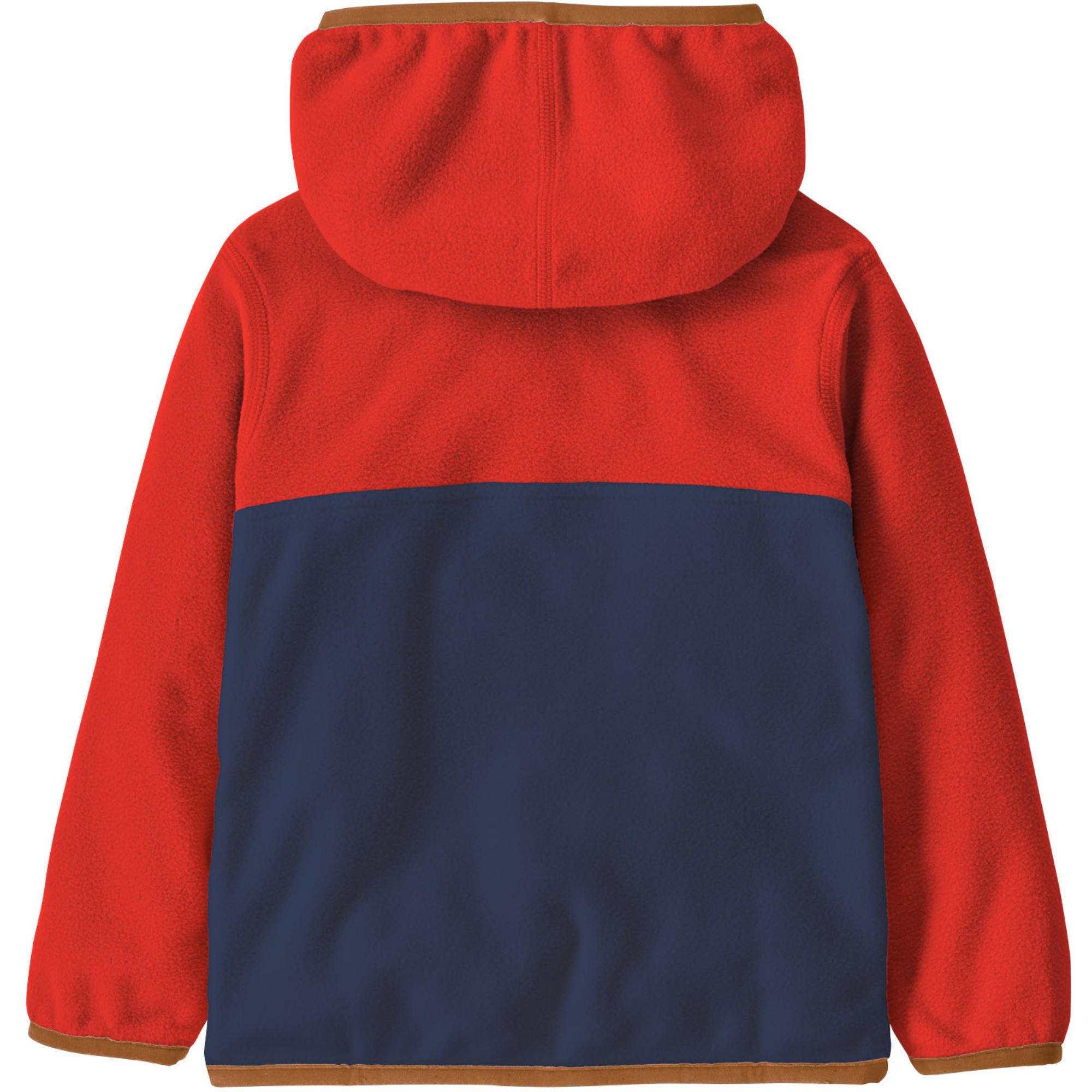 Детская флисовая куртка Micro D с застежкой на кнопках Patagonia, New Navy/Madder Red — фото 2