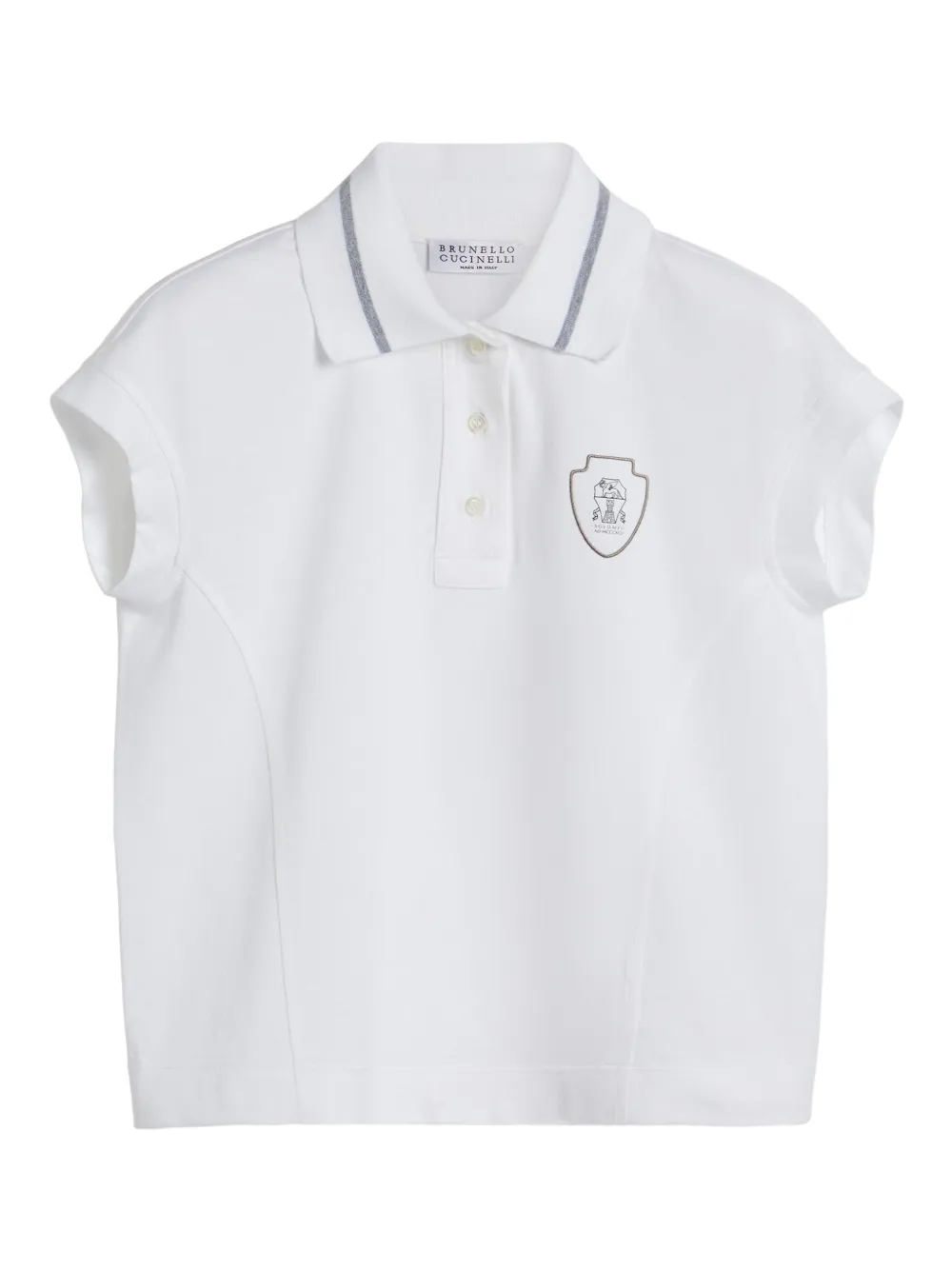 

Рубашка поло с логотипом Brunello Cucinelli Kids, белый