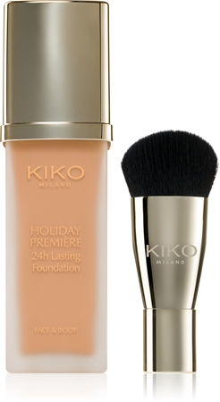 

Водостойкая жидкая основа с кистью KIKO Milano Holiday Première 24h Lasting Foundation, 06 Caramel 28 ml