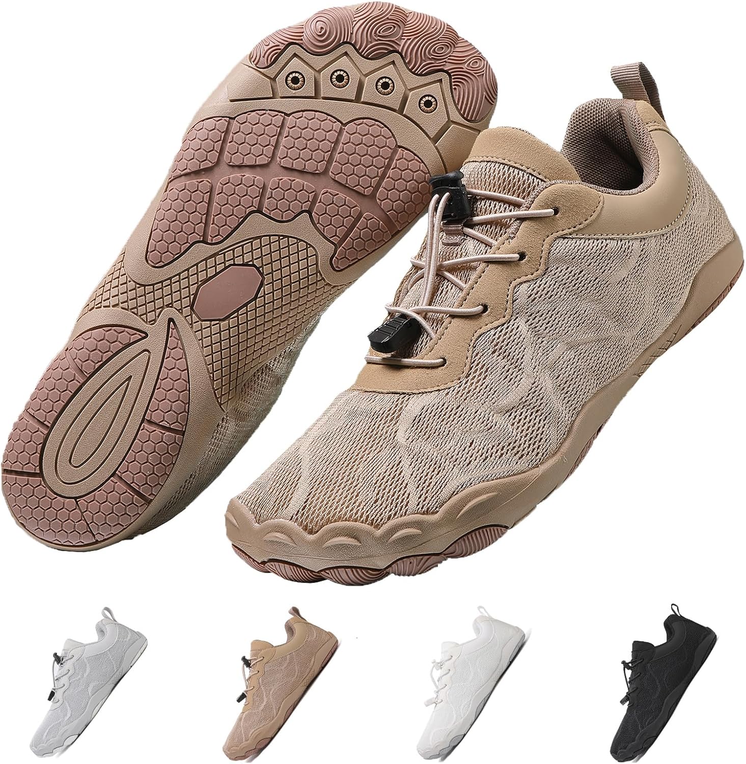 

Кроссовки для женщин и мужчин унисекс, быстросохнущие, с нескользящей подошвой, широким носком Feedmoo, хаки