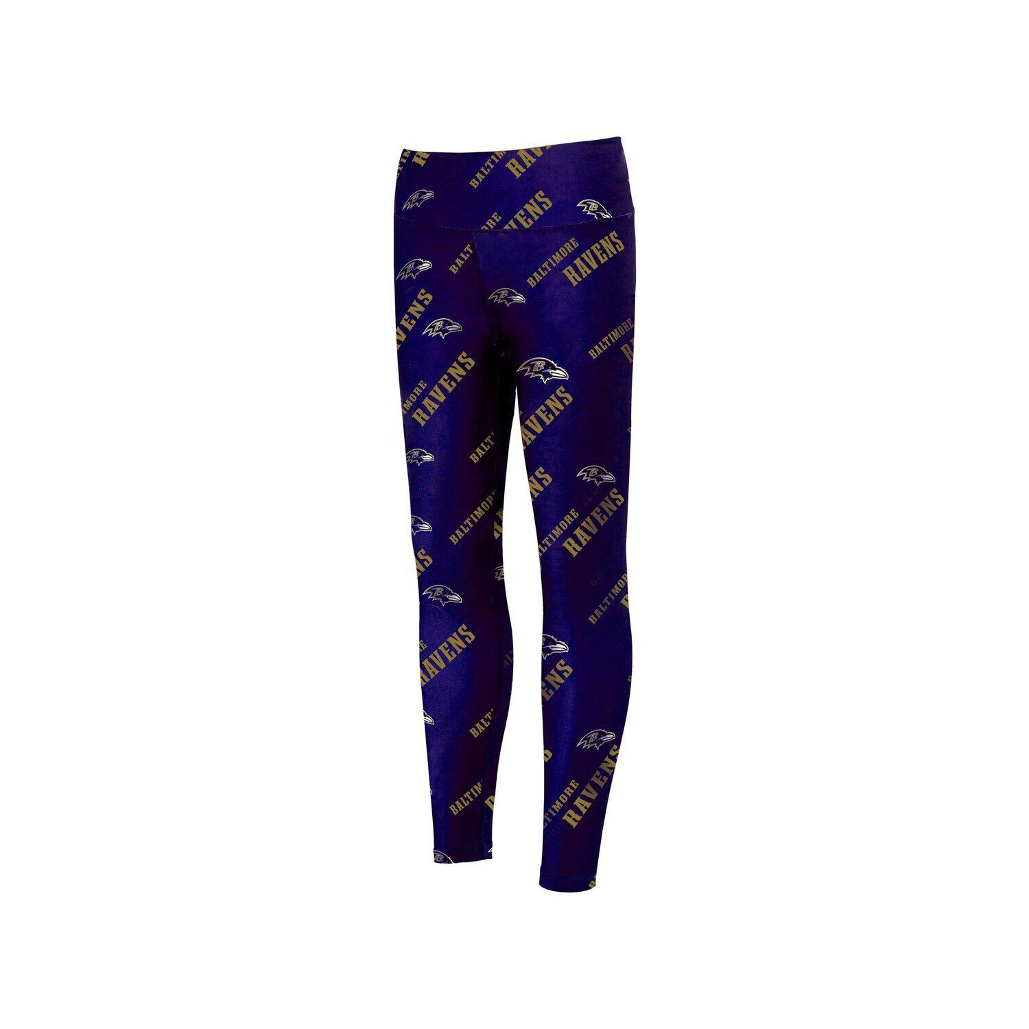 

Женские спортивные фиолетовые леггинсы с принтом Baltimore Ravens Concepts