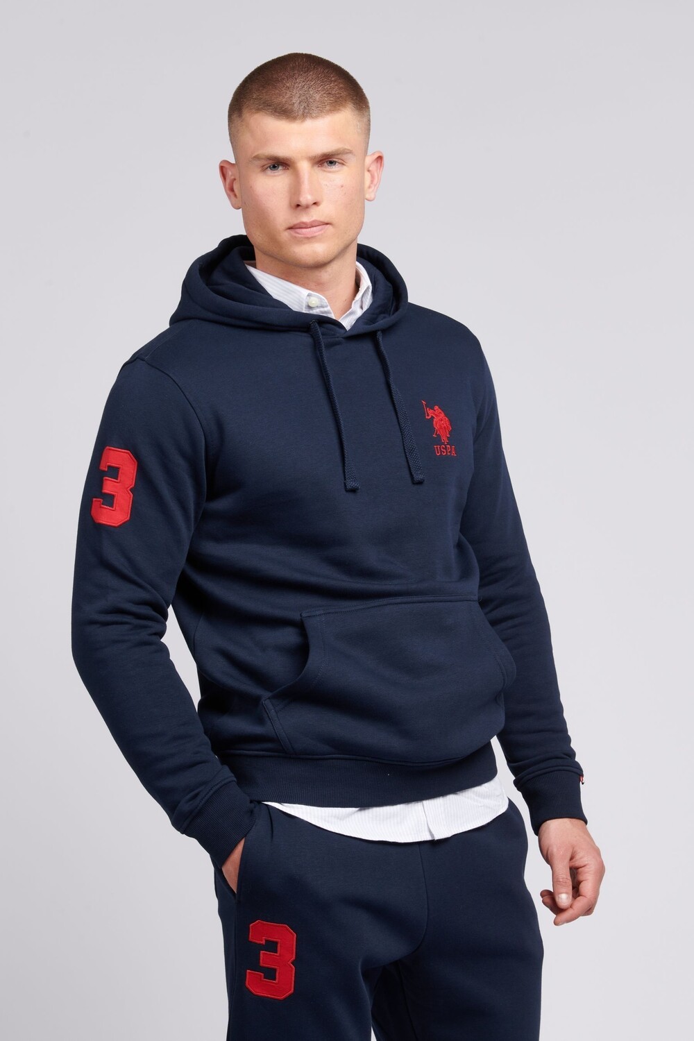 

Мужская толстовка player 3 с капюшоном классического кроя U.S. Polo Assn, синий