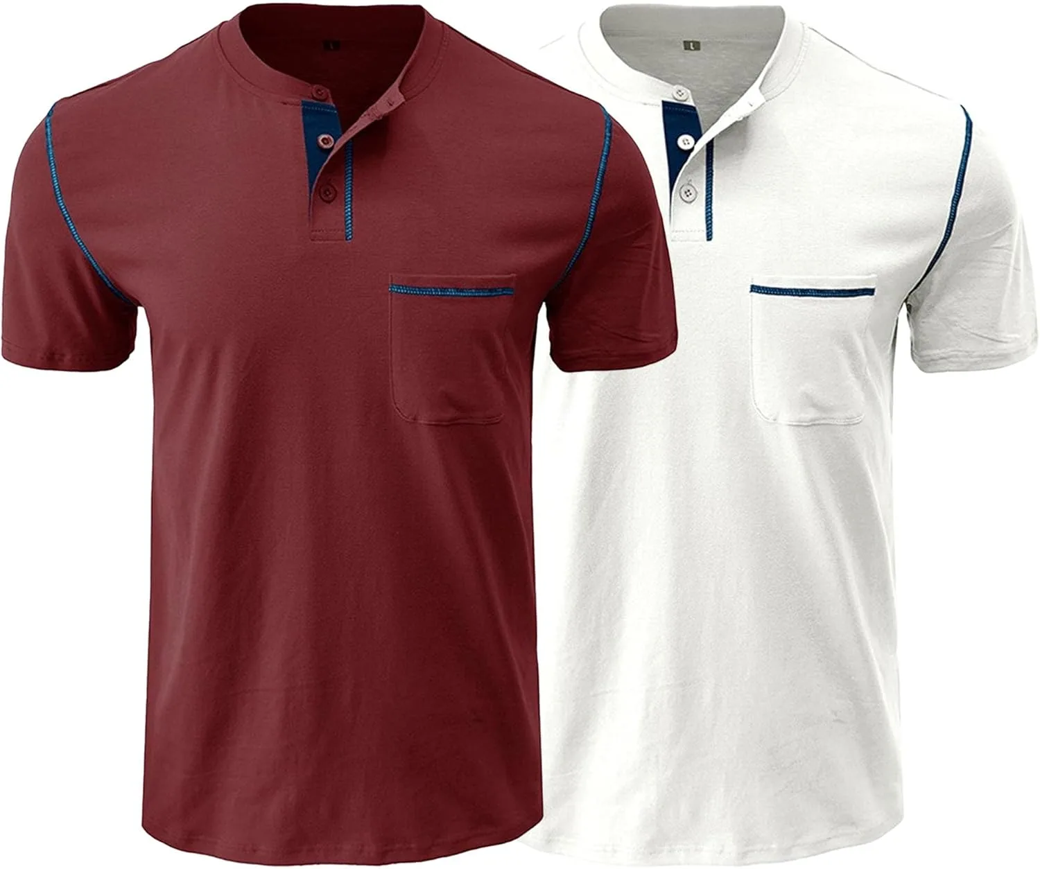 

Мужская футболка-поло Henley с карманом, цветной блок, короткий рукав DGHM-JLMY