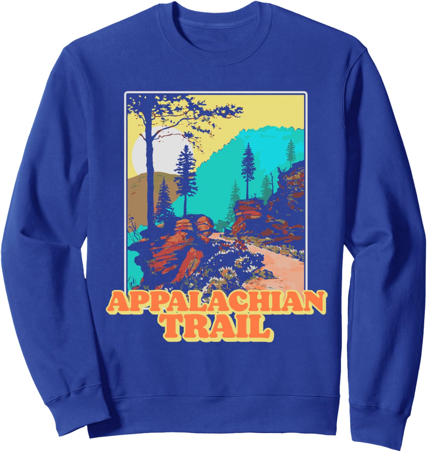 

Винтажная толстовка в стиле ретро с изображением гор, открывающимся с Аппалачской тропы The Public Lands Outdoor Lab, синий