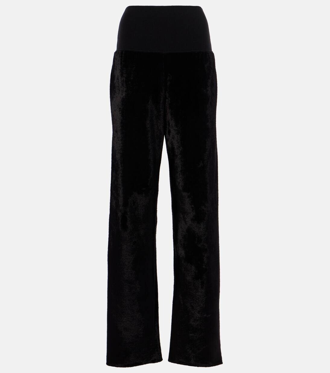 

Прямые брюки из бархата Alaïa, цвет noir alaia