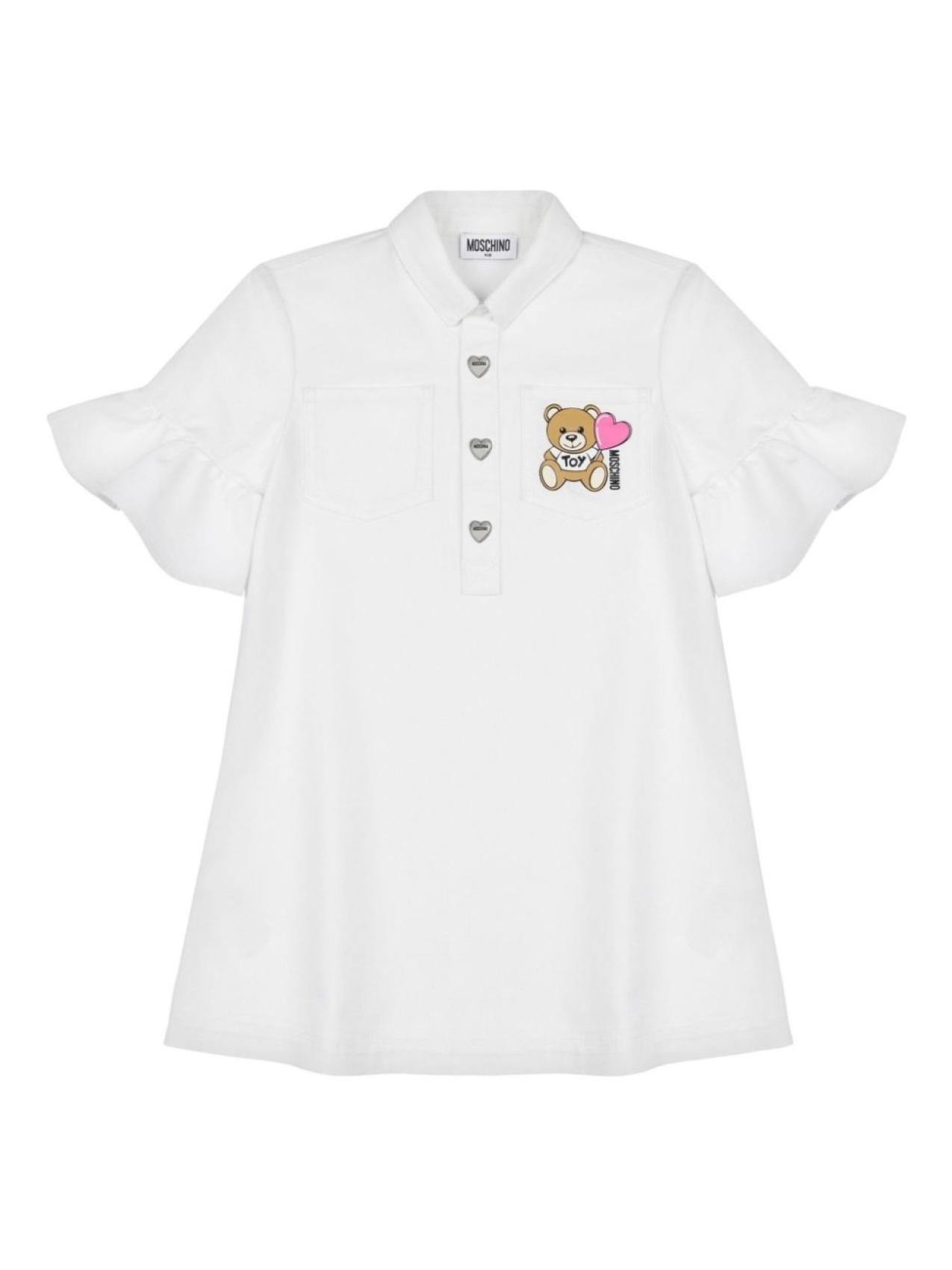 

Moschino Kids платье поло Teddy Bear, белый