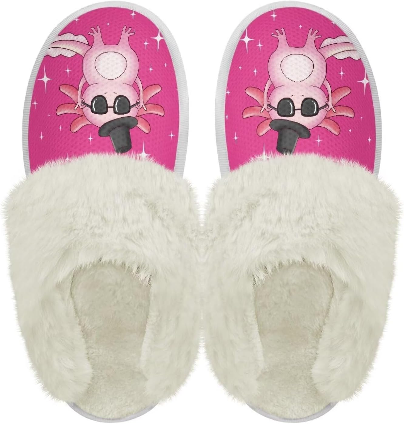 

Хлопковые тапочки PJHEQOXE с пушистыми краями, домашние тапочки для дома и улицы, хлопковые тапочки унисекс, Sunglass Salamander