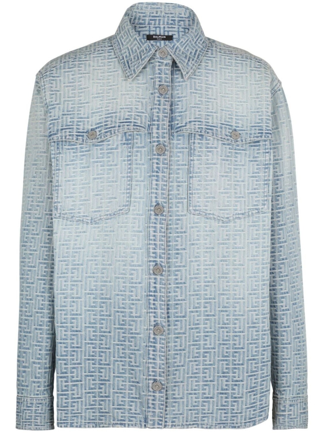 

Balmain жаккардовая рубашка с монограммой, синий