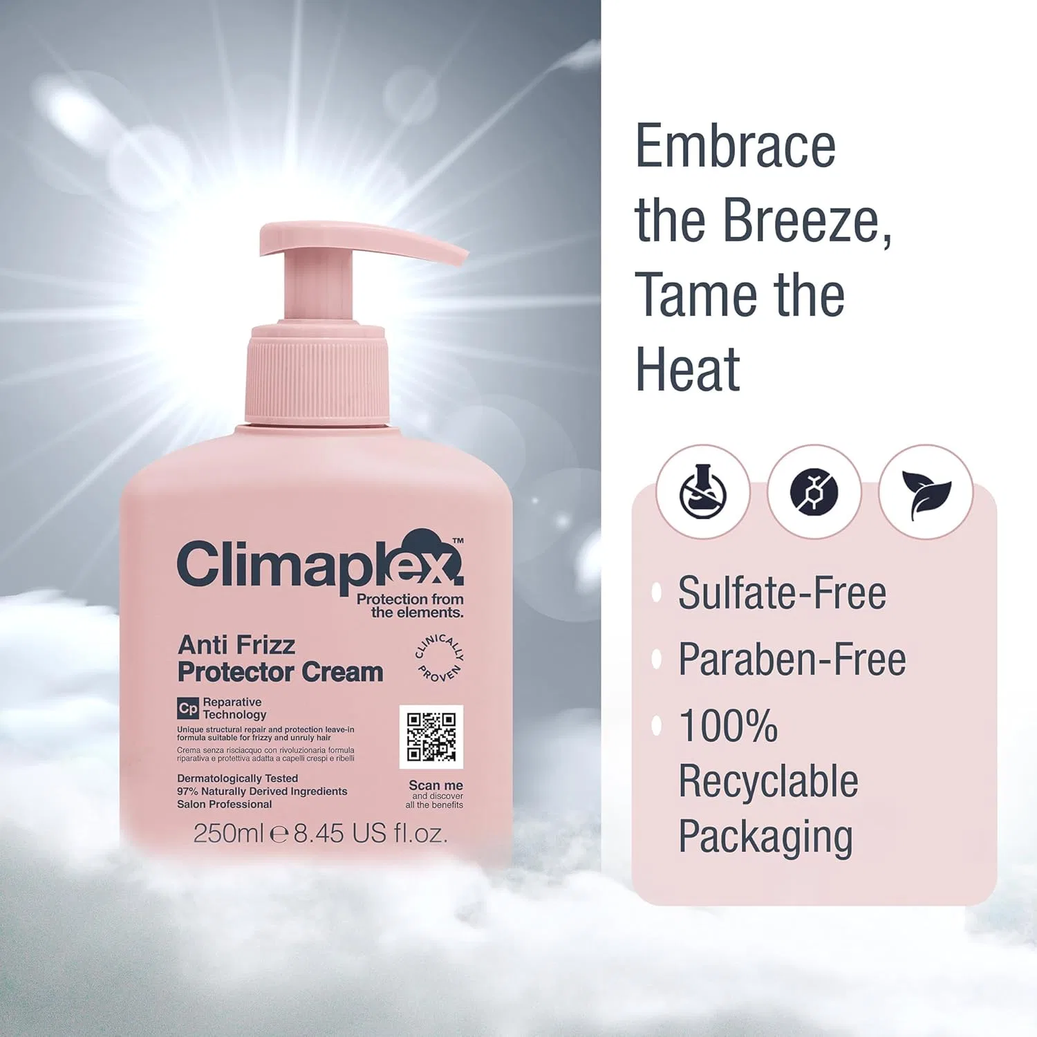 Крем-защита от пушения «Anti Frizz Protector Cream» для непослушных волос от Climaplex, 250 мл Climaplex — фото 4
