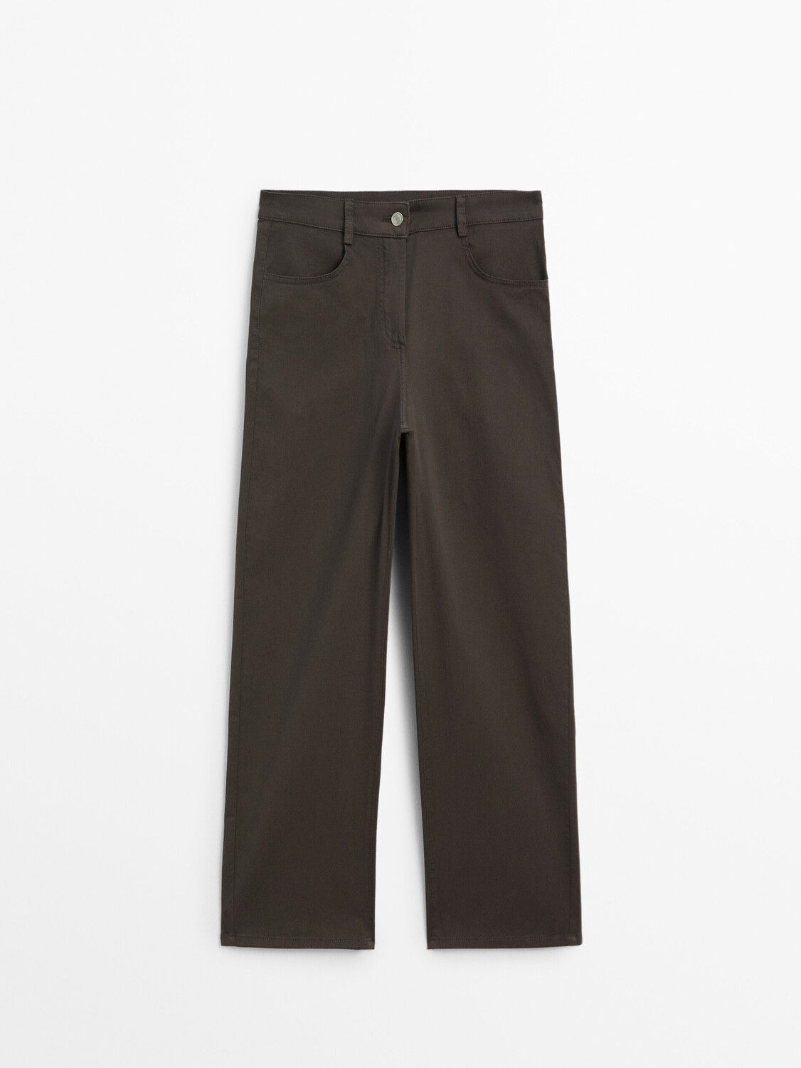 

ДУбль Брюки прямого кроя из смесового хлопка Massimo Dutti, зеленый