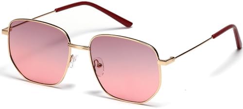 

Модные металлические квадратные солнцезащитные очки для женщин, стильные мужские солнцезащитные очки для крупного лица, классические очки с защитой от УФ-излучения UV400 MTZJH, Grey Pink