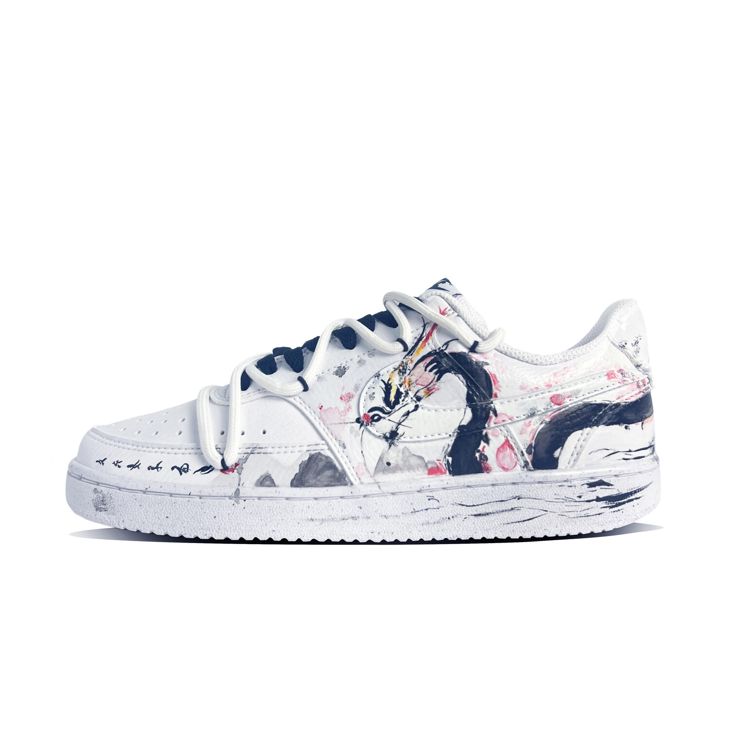 

Кроссовки Nike Court Vision 1 Skateboard Shoes Men Low-Top Black White, Черный, Кроссовки Nike Court Vision 1 Skateboard Shoes Men Low-Top Black White