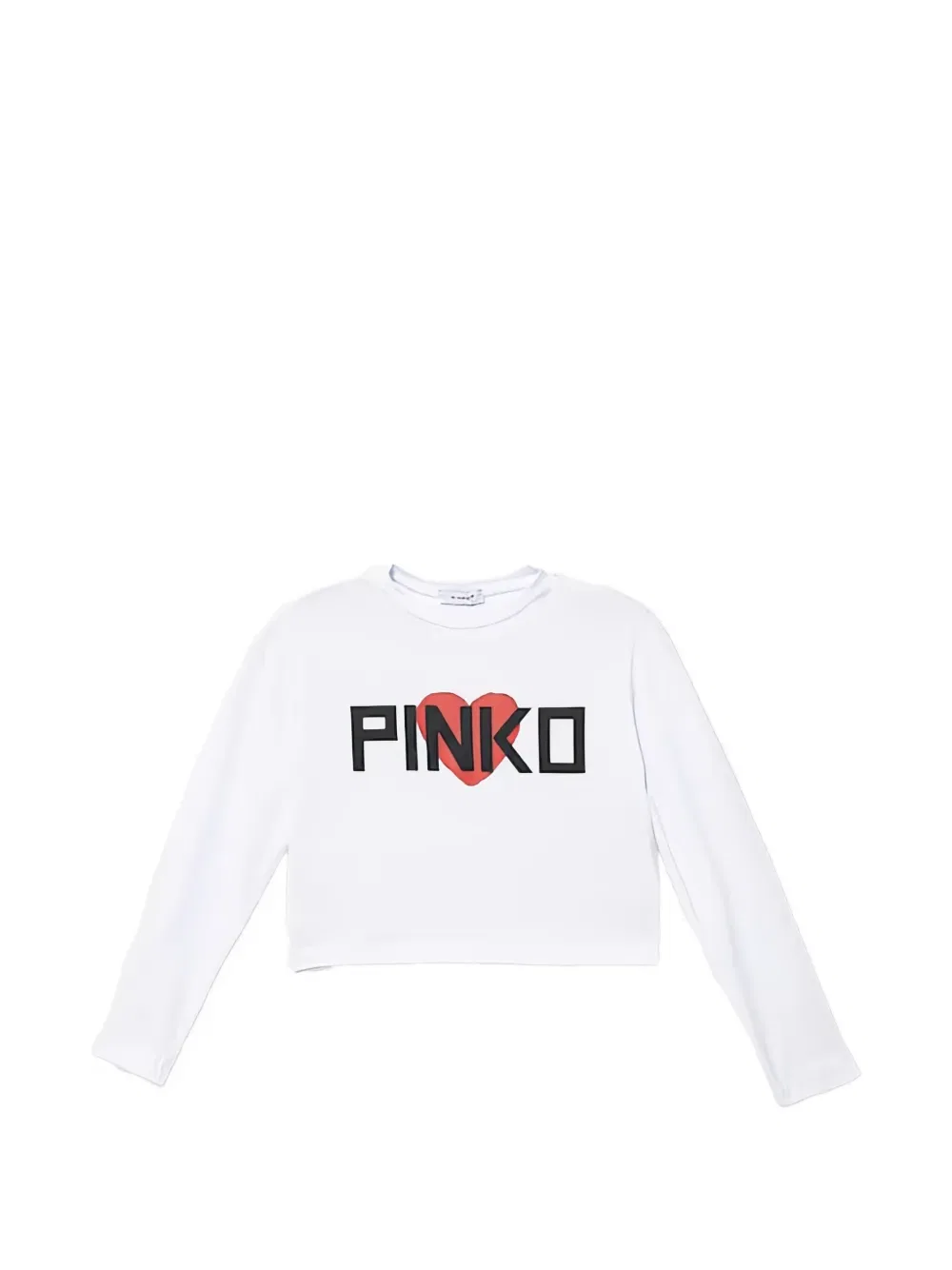 Футболка с длинными рукавами и сердечками Pinko Kids, белый