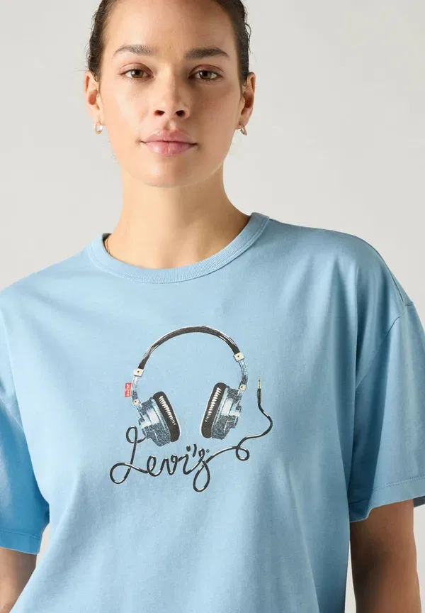 Футболка с принтом Levi'S, lse denim headphones coral blush, кораллово-розовый — фото 3