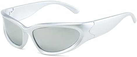 

Овальные солнцезащитные очки Around Fashion в винтажном стиле, темные, для мужчин и женщин, для занятий спортом на открытом воздухе, с защитой от УФ-излучения UV400 MTZJH, Silver Silver