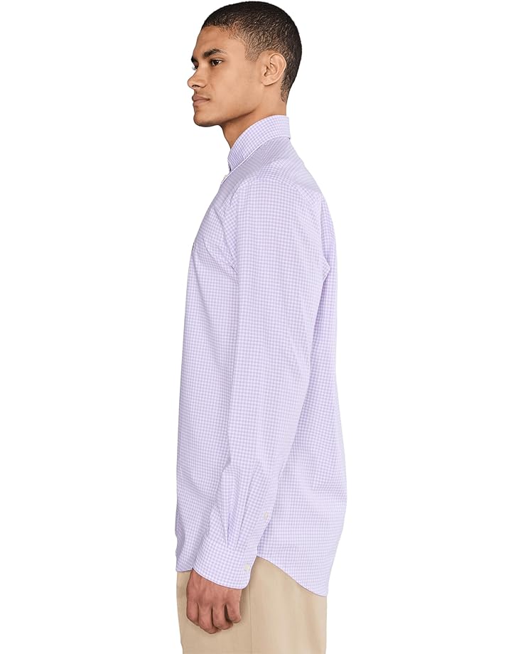 Мужская рубашка Polo Ralph Lauren Classic Fit Gingham Stretch Poplin, Light Lilac/White — фото 3