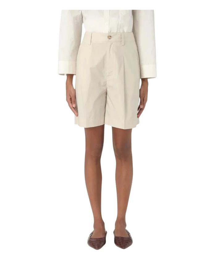 

Шорты из поплина с высокой талией и пуговицами. Woolrich, бежевый