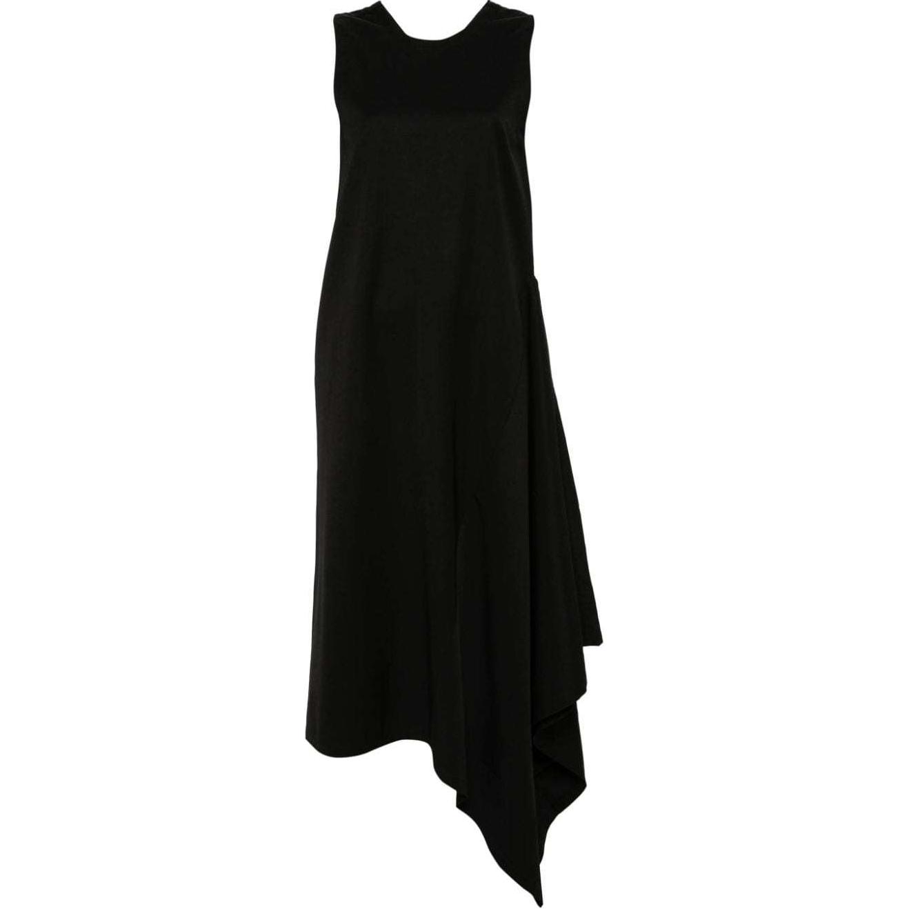 

V-образный вырез на спине Платье без рукавов с драпировкой UMA WANG, черный