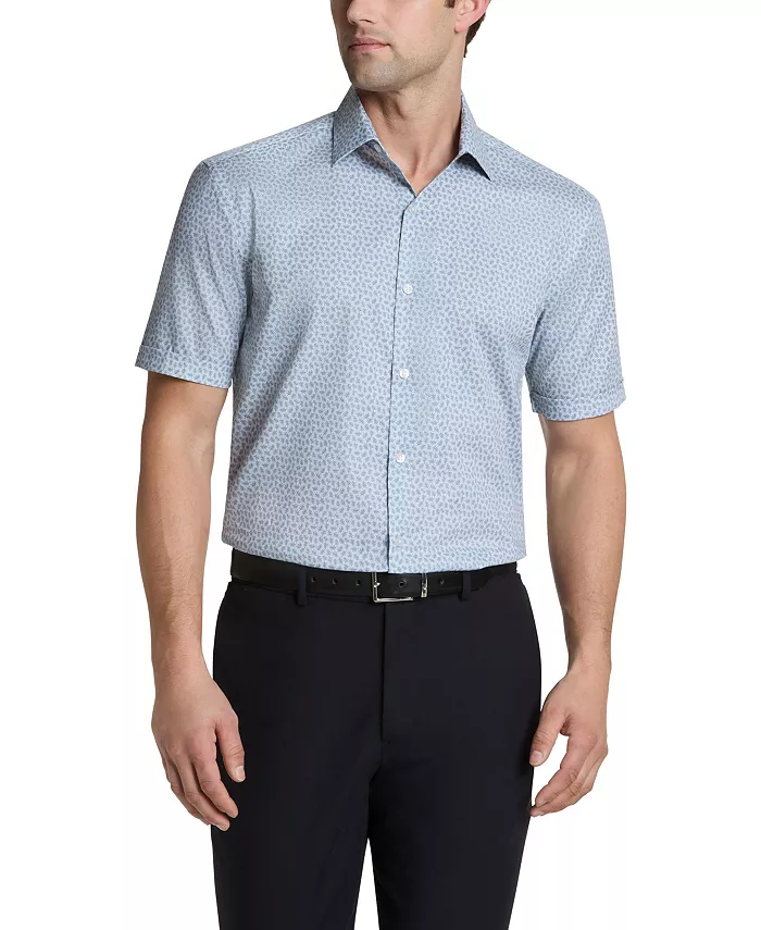 

Мужская классическая рубашка с коротким рукавом Slim Fit Van Heusen, серый