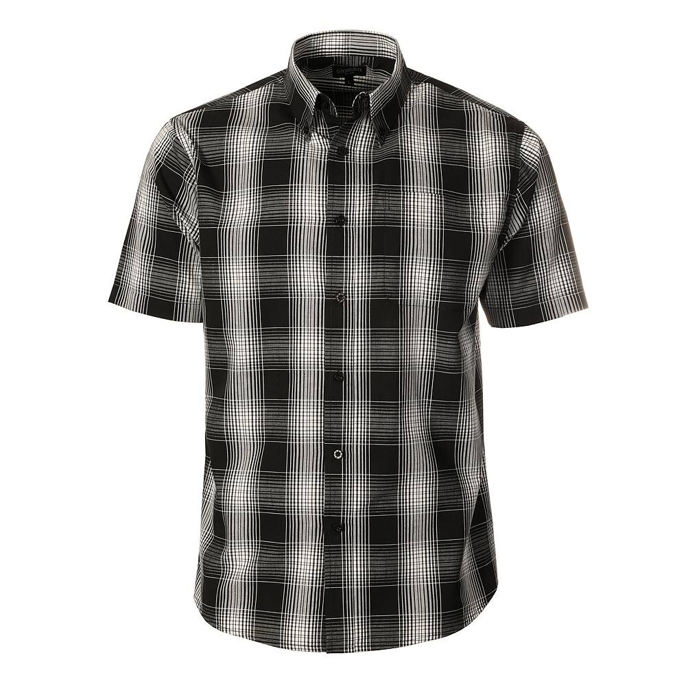 

Gioberti Мужская рубашка в клетку с коротким рукавом, цвет Black White Gray