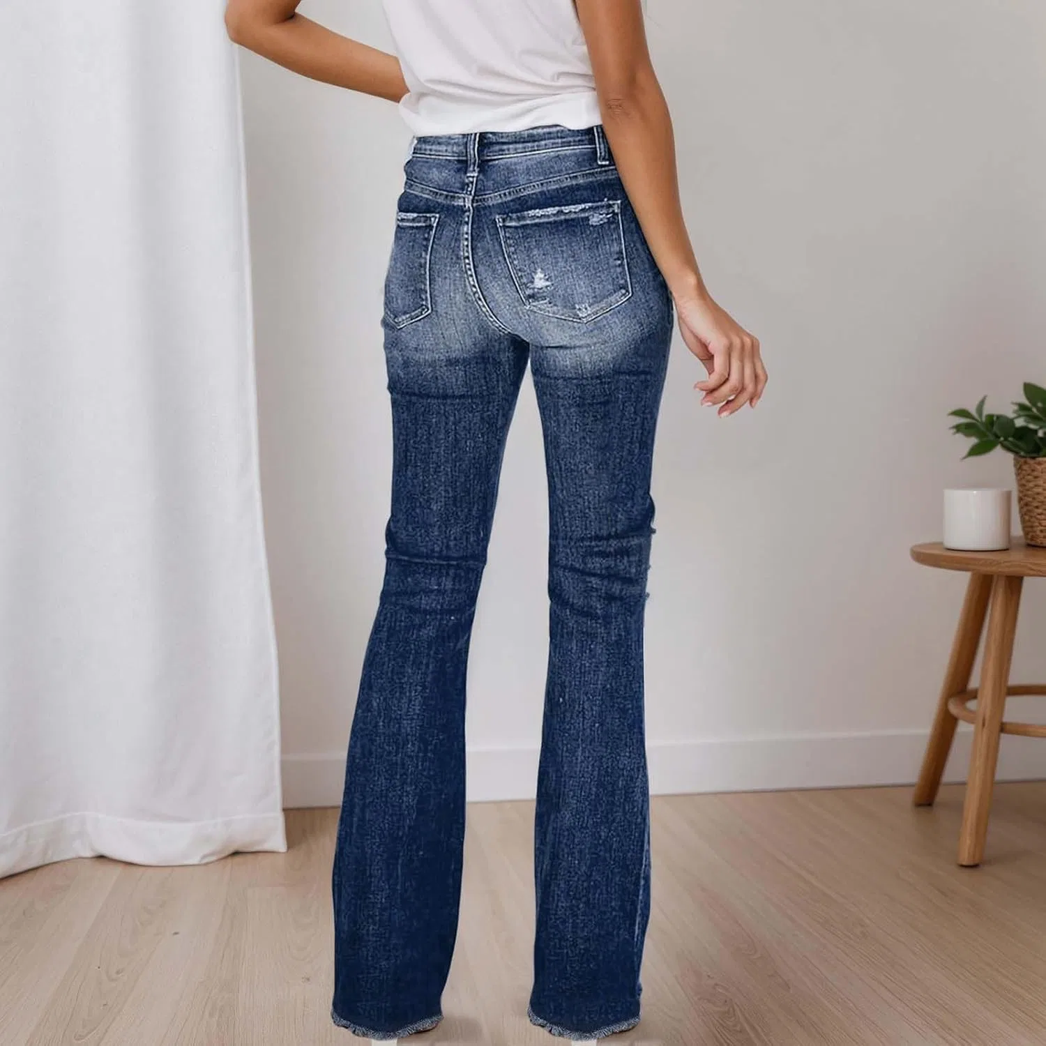 Джинсы клеш женские Flare Jeans, синие — фото 3