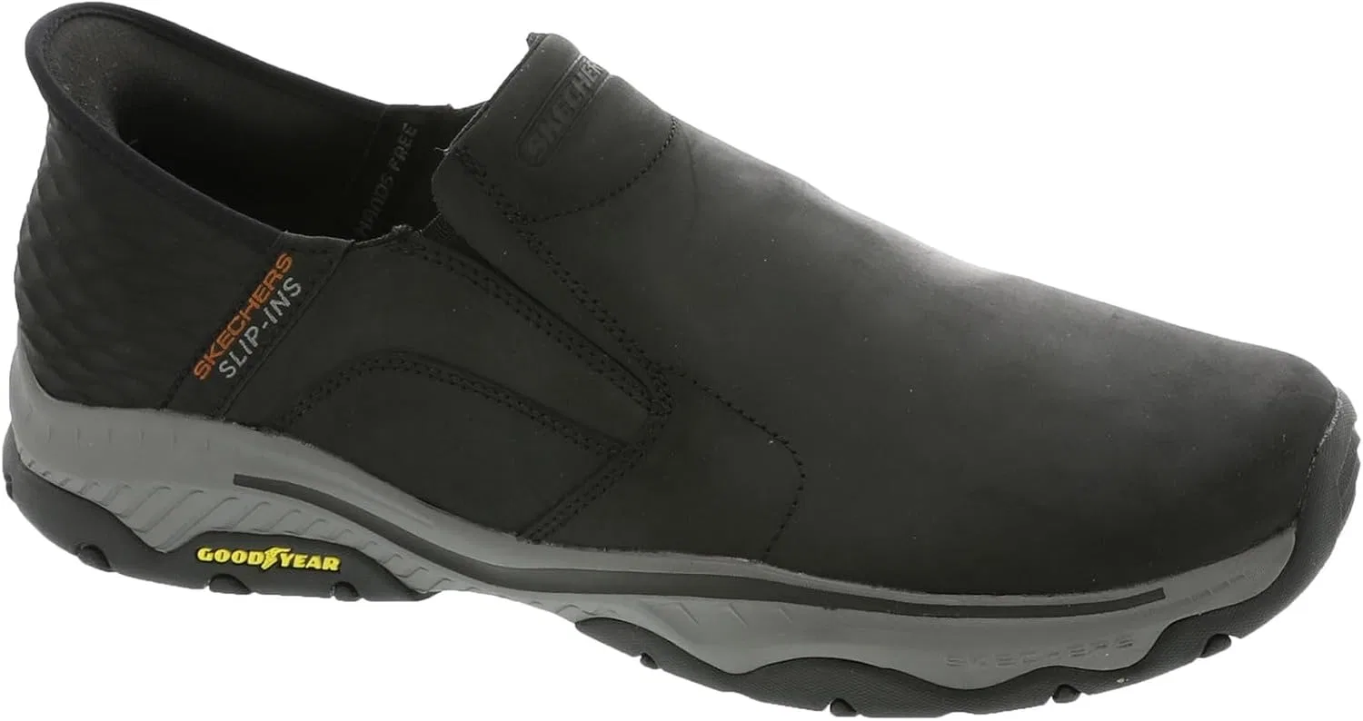 Мужские кожаные слипоны Skechers Craster Lanigan Twin Gore с закругленным носком, черный — фото 2
