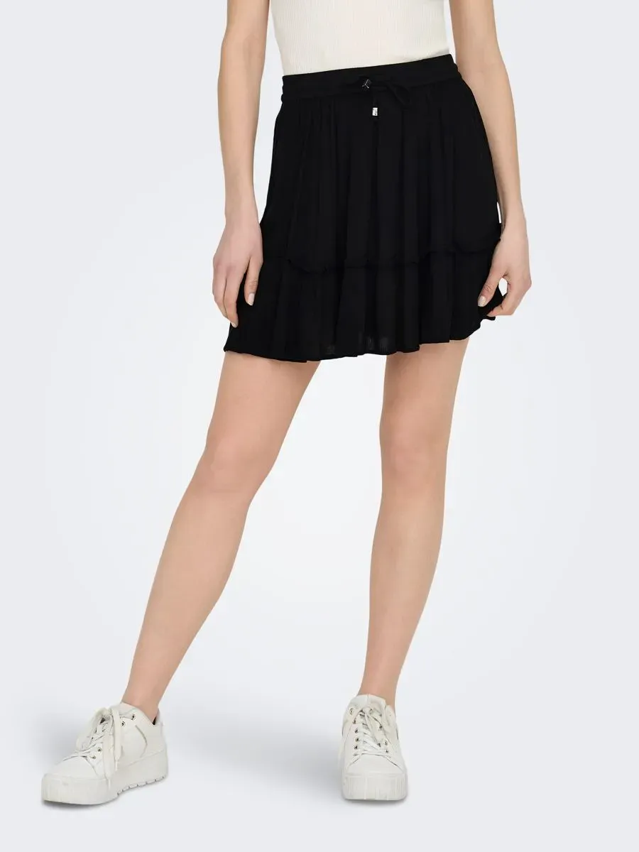 

Мини-юбка ONLY "ONLIBIZA LIFE SHORT SKIRT WVN NOOS", с воланом, черный