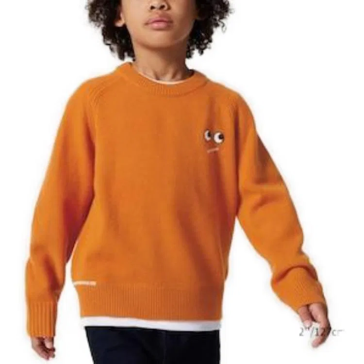 Свитер с круглым вырезом Anya Hindmarch Kids оранжевый — фото 3