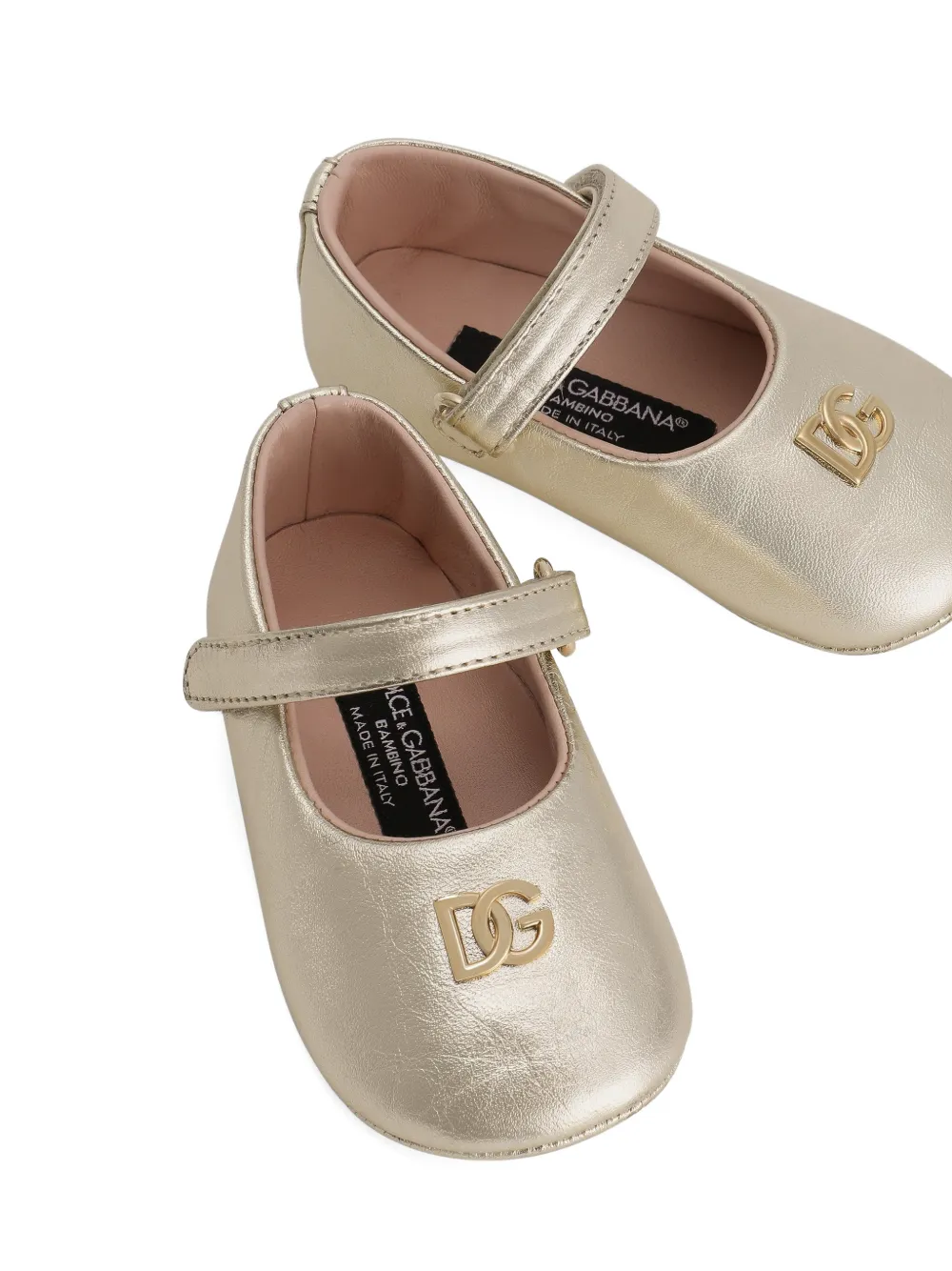 Балетки с нашивкой-логотипом Dolce & Gabbana Kids, золотистый — фото 4