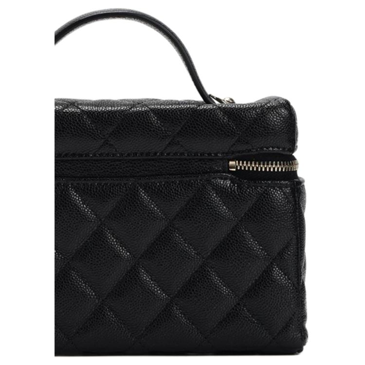 Chanel Женская сумка через плечо из кожи личи, черная — фото 4