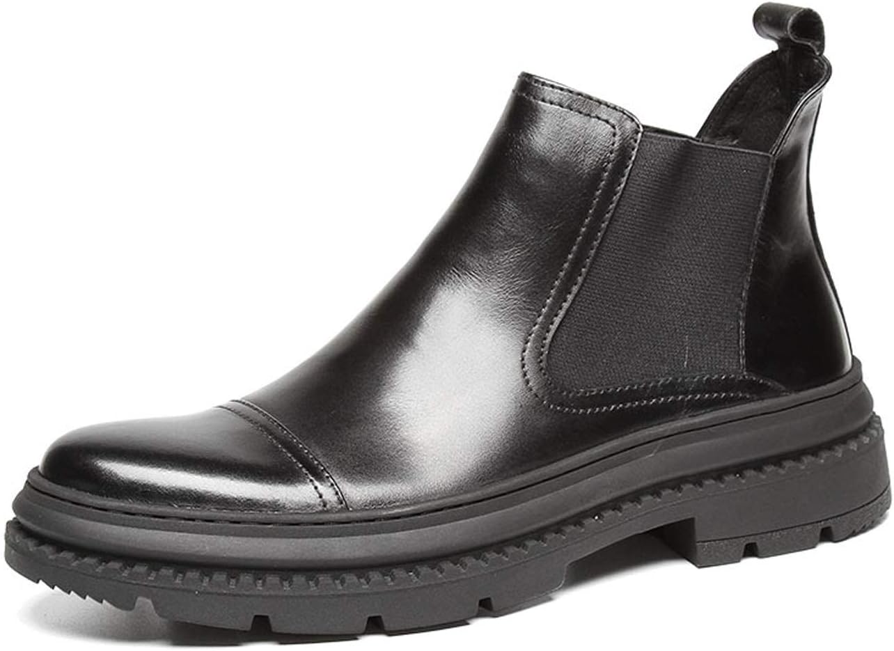 

Мужские ботинки до щиколотки Santimon Mens Chelsea с кожаным носком, черные