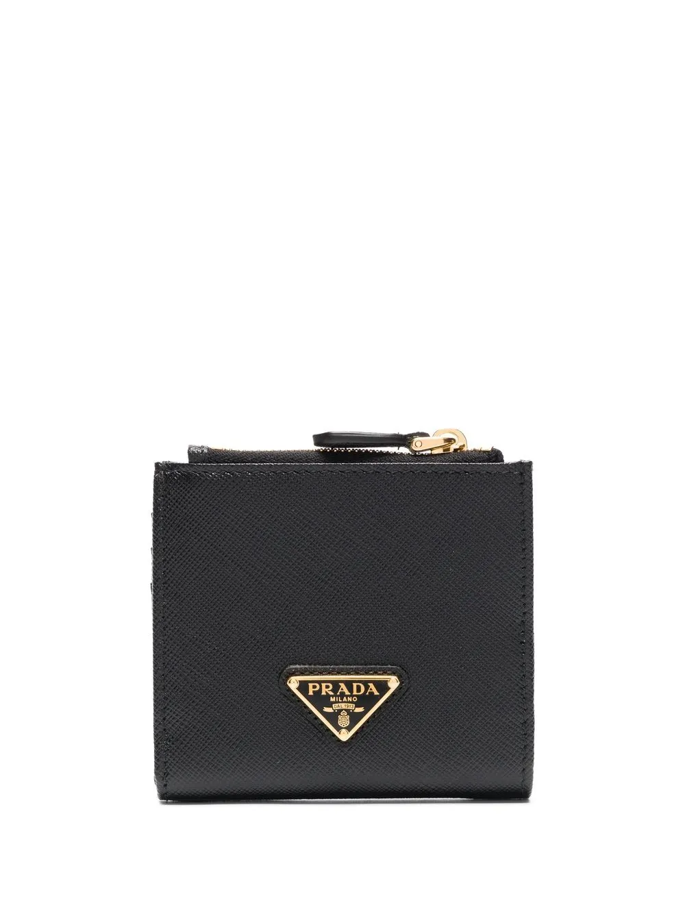 

Компактный кошелек с логотипом Prada, черный