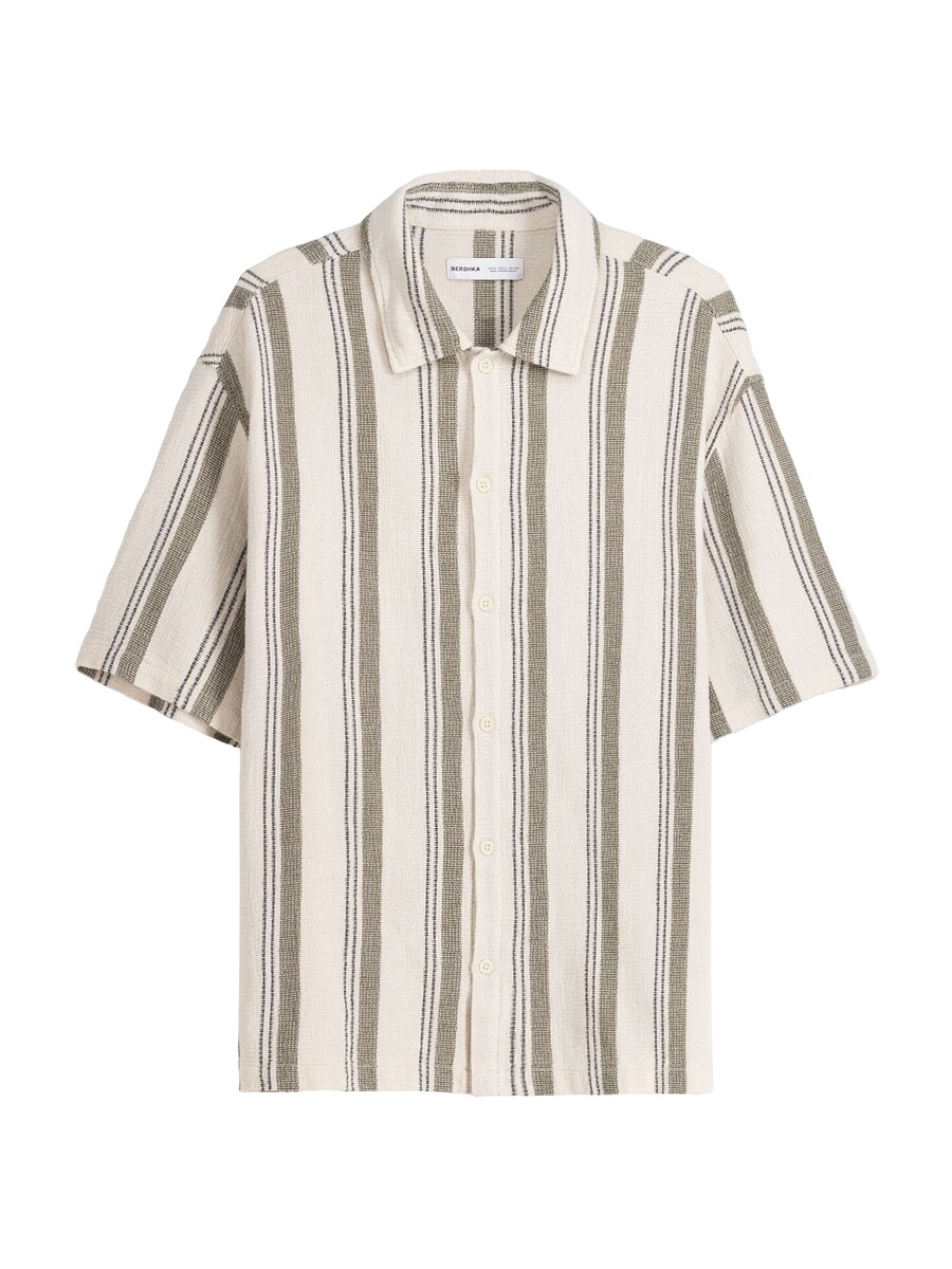 

Повседневная рубашка Bershka Comfort fit Button Up Shirt, хаки